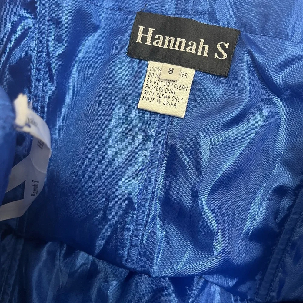 Hannah Blue Strapless Dress with‎ Black Bow